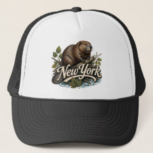 New York Beaver Wildlife Retro Konst Keps