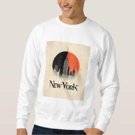New York Begränsad Edition - 1960-talets Stil-graf Lång Ärmad Tröja