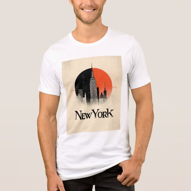 New York Begränsad Edition - 1960-talets Stil-graf T Shirt (Framsida)