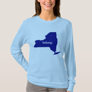 New York Belong-staten Karta T Shirt