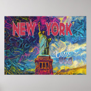 New York, besök USA.. Poster
