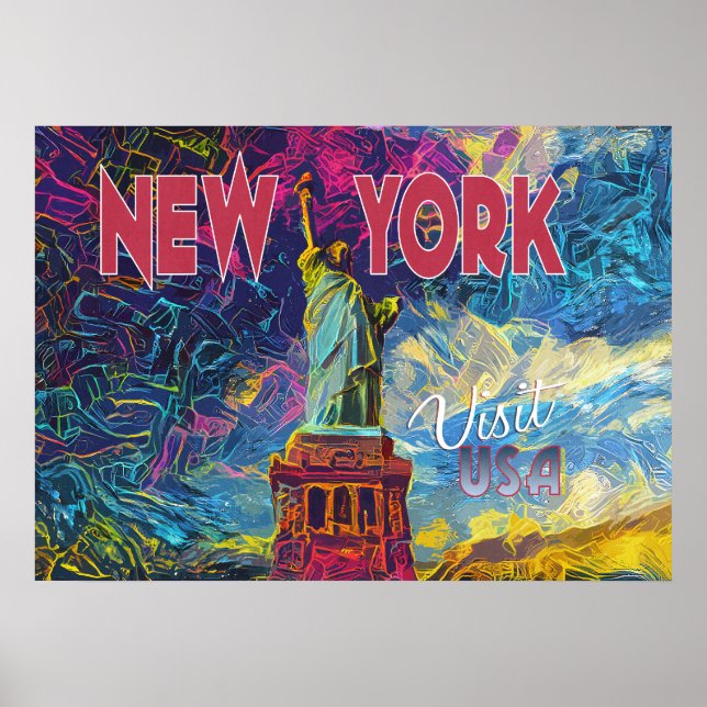 New York, besök USA.. Poster (Framsidan)