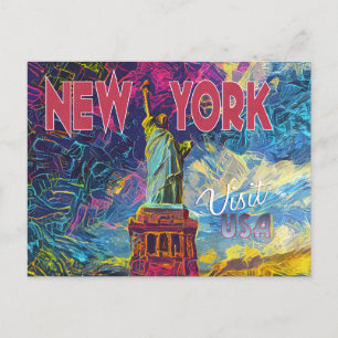 New York. Besök USA... Vykort