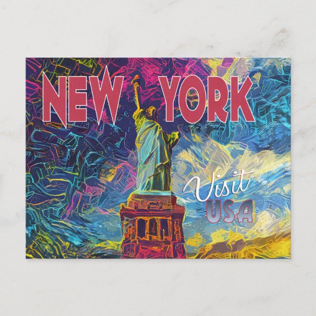 New York. Besök USA... Vykort (Framsida)