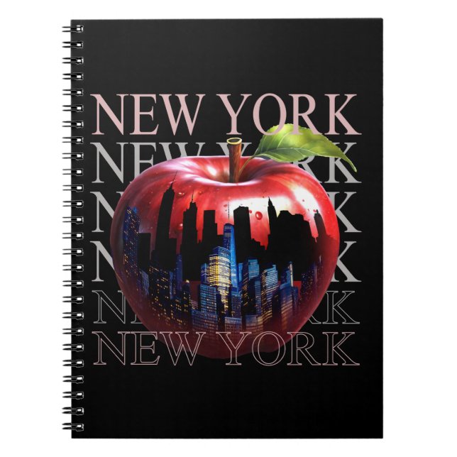 New York, Big Apple Fruit Silhouette City Anteckningsbok (Framsidan)