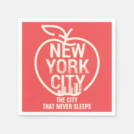 New York Big Apple Modern Red Pappersservett