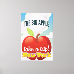 New York Big Apple reseskylt Canvastryck