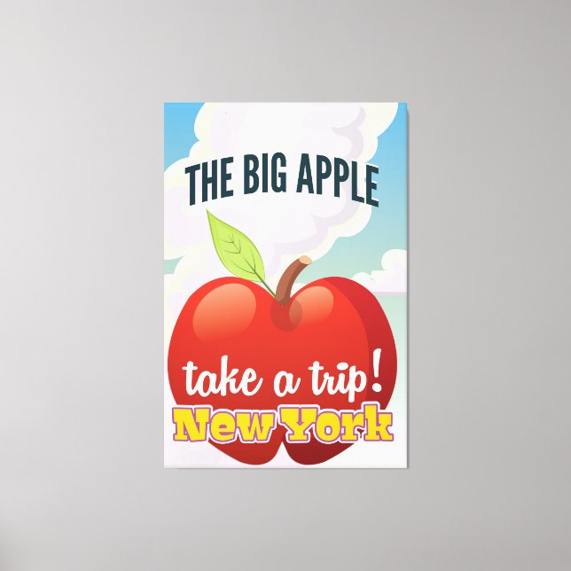 New York Big Apple reseskylt Canvastryck (Framsida)