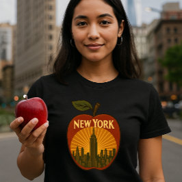 New York Big Apple Retro Art Deco T Shirt