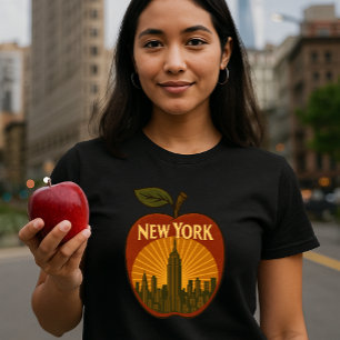 New York Big Apple Retro Art Deco T Shirt