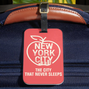 NEW YORK Big Apple Skyline Silhouette Modern Red Bagagebricka