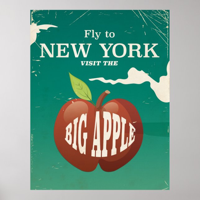 New York Big Apple vintage affisch (Framsidan)