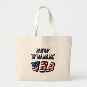 New York Bild och USA Text Jumbo Tygkasse