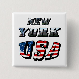 New York Bild och USA Text Knapp
