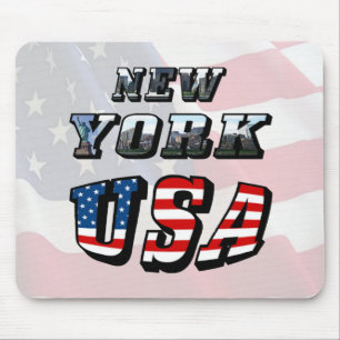 New York Bild och USA Text Musmatta