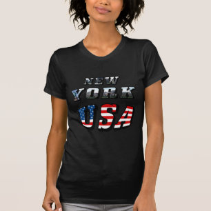 New York bild och USA text T Shirt