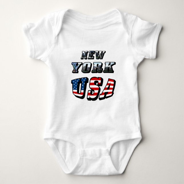 New York Bild och USA Text Tee (Framsida)
