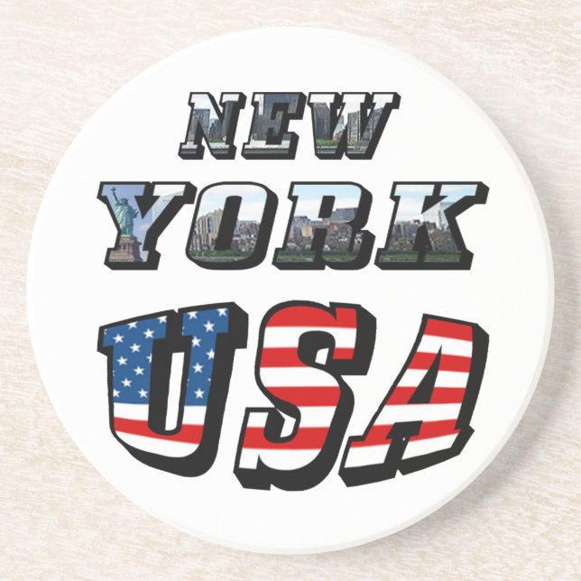 New York Bild och USA Text Underlägg (Framsidan)