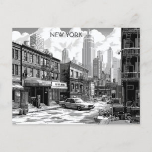 New York Black and White Travel manhattan Vykort