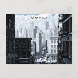New York Black and White Travel-vykort Vykort