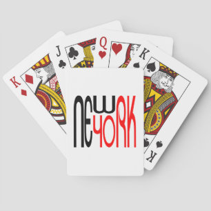 New-York-Black-Red Typography Casinokort