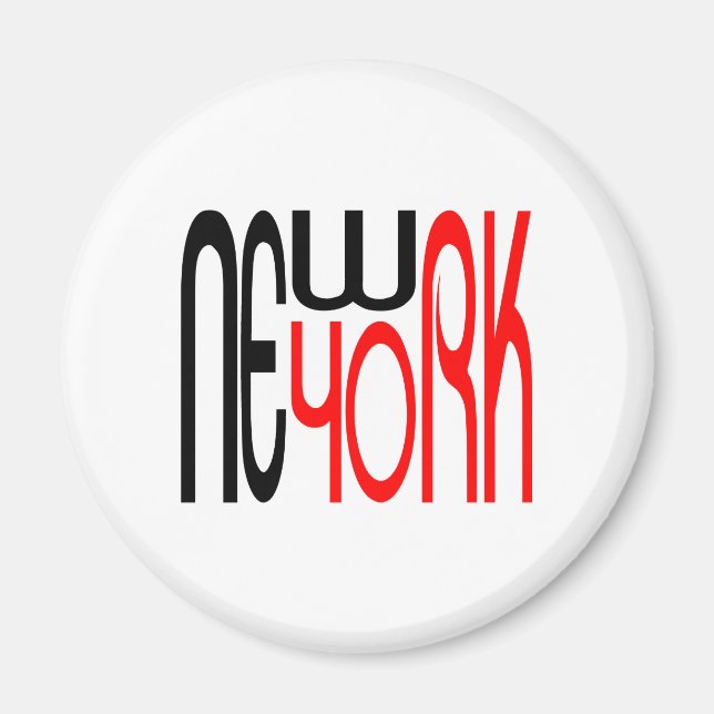New-York-Black-Red Typography Magnet (Framsidan)
