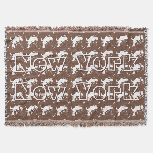 New York Blanket NYC Bull Statue Souvenir Blanket Mysfilt (Framsidan)