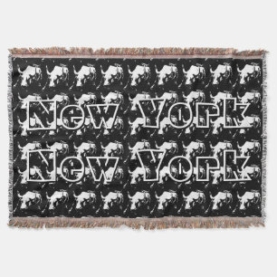 New York Blanket NYC Bull Statue Souvenir Blanket Mysfilt