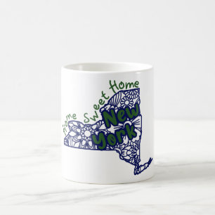 New York Blommigt Doodles Kaffemugg