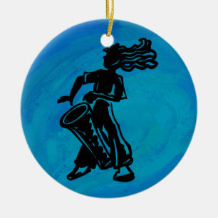 New York Boogie Nights Drum Blue Julgransprydnad Keramik