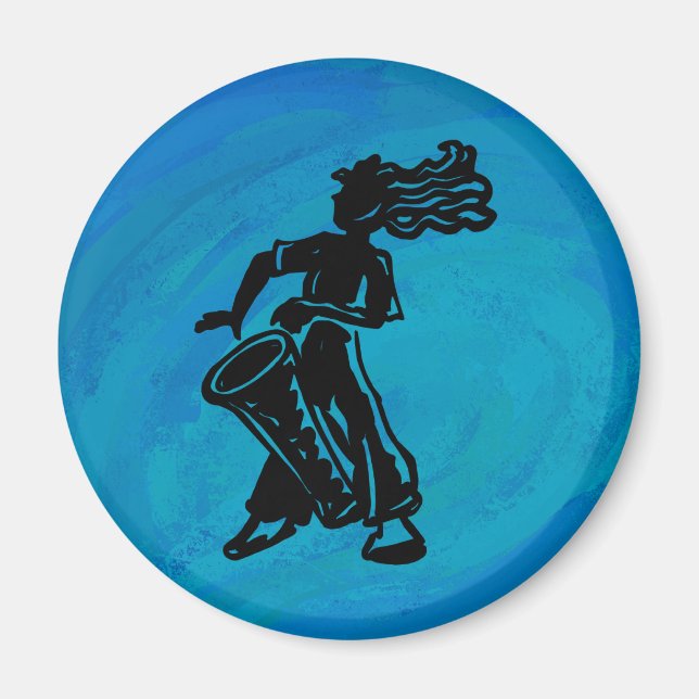 New York Boogie Nights Drum Blue Magnet (Framsidan)