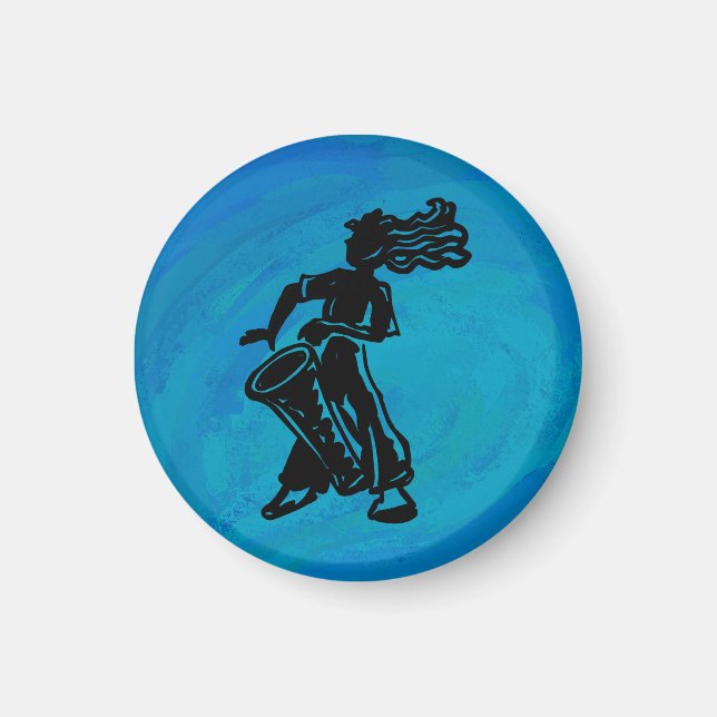 New York Boogie Nights Drum Blue Magnet (Framsidan)