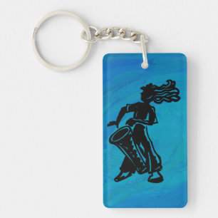 New York Boogie Nights Drum Blue Nyckelring
