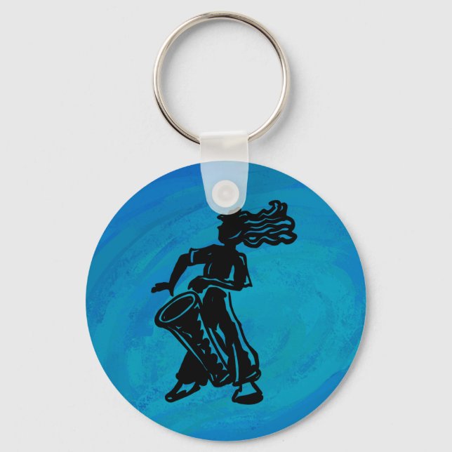 New York Boogie Nights Drum Blue Nyckelring (Framsida)