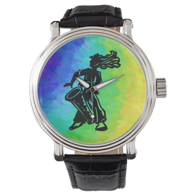 New York Boogie Nights Drum Rainbow Armbandsur (Framsida)