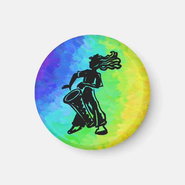New York Boogie Nights Drum Rainbow Magnet (Framsidan)