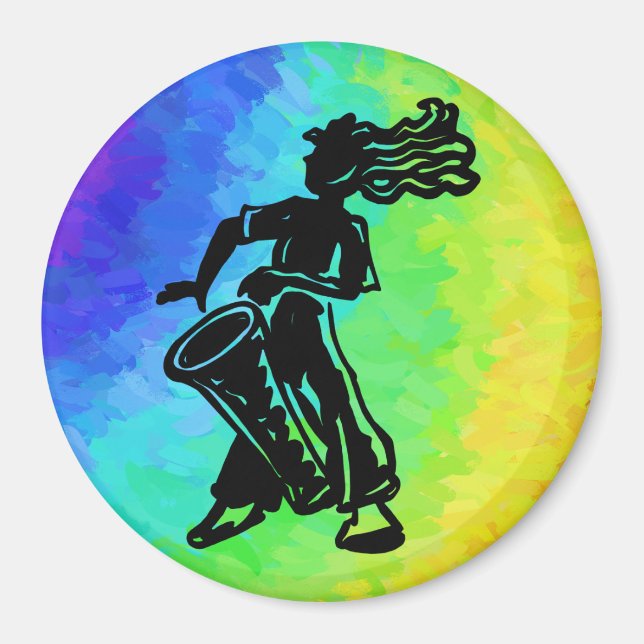 New York Boogie Nights Drum Rainbow Magnet (Framsidan)