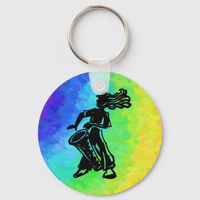 New York Boogie Nights Drum Rainbow Nyckelring (Framsida)