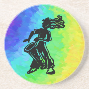 New York Boogie Nights Drum Rainbow Underlägg Sandsten