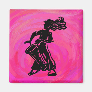 New York Boogie Nights Drum Shock rosa Magnet