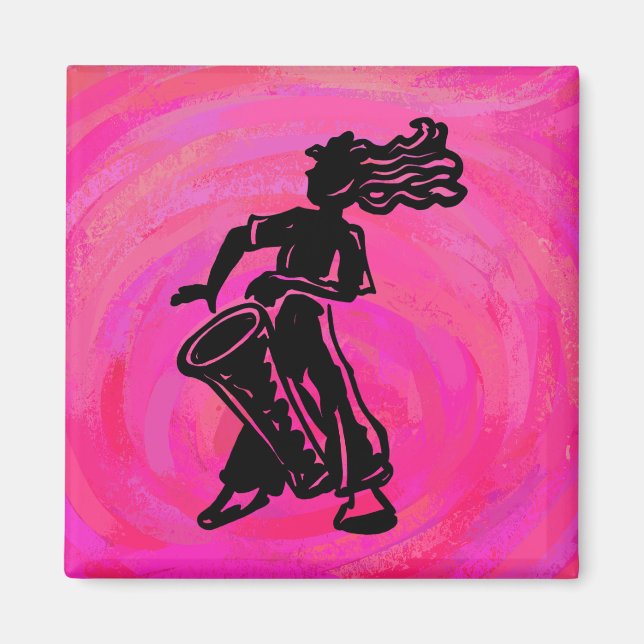 New York Boogie Nights Drum Shock rosa Magnet (Framsidan)