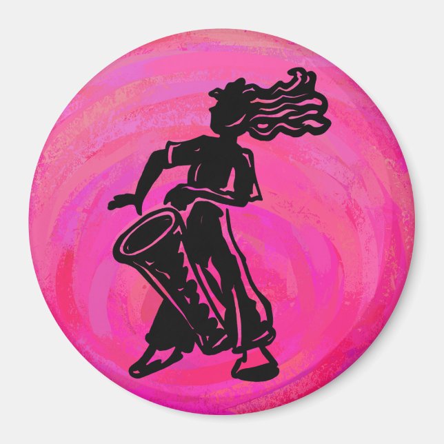 New York Boogie Nights Drum Shock rosa Magnet (Framsidan)