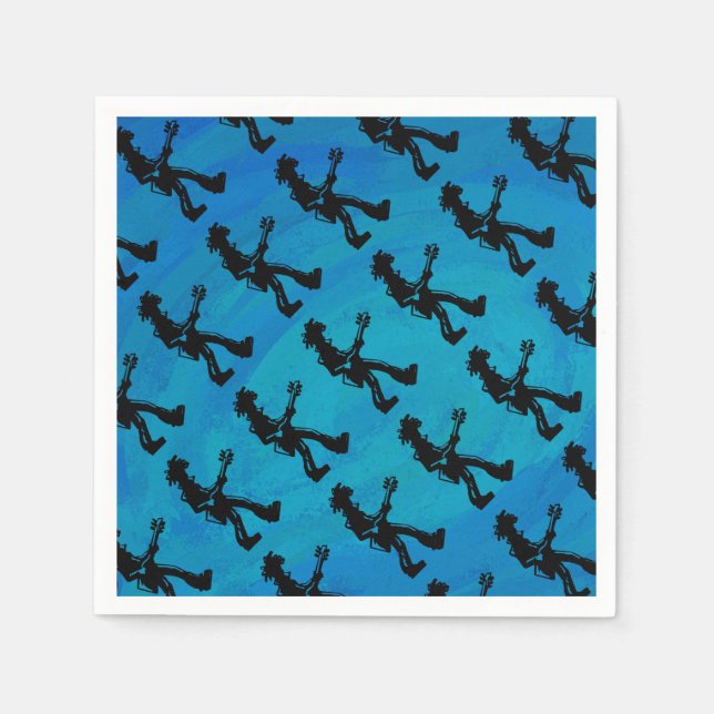 New York Boogie Nights Gitarr Blå Pappersservett (Framsidan)