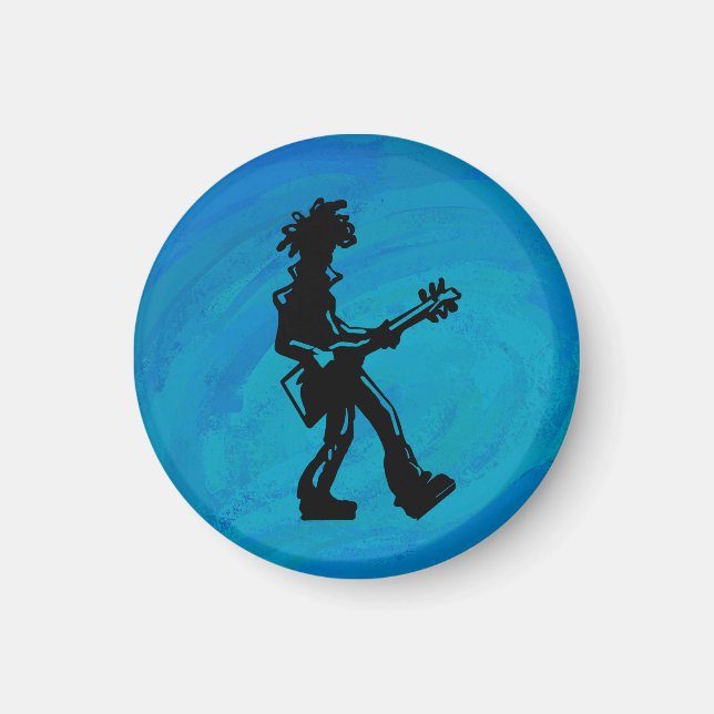 New York Boogie Nights Guitar Blue Magnet (Framsidan)