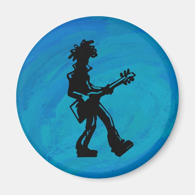 New York Boogie Nights Guitar Blue Magnet (Framsidan)