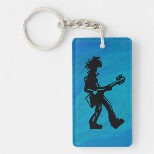 New York Boogie Nights Guitar Blue Nyckelring