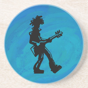 New York Boogie Nights Guitar Blue Underlägg Sandsten