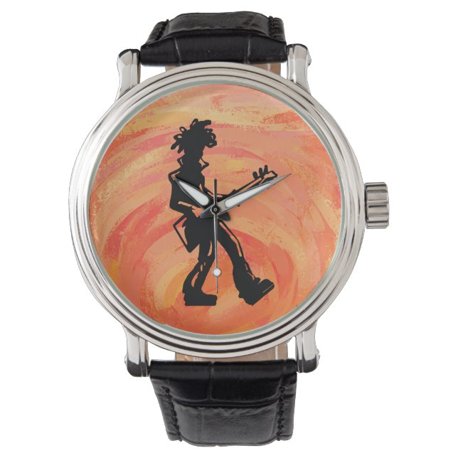 New York Boogie Nights Guitar Orange Armbandsur (Framsida)