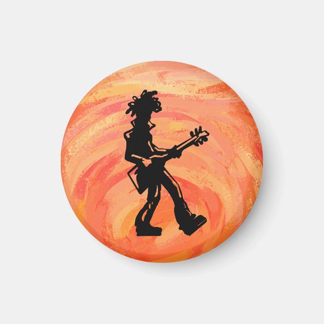 New York Boogie Nights Guitar Orange Magnet (Framsidan)