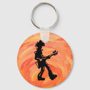 New York Boogie Nights Guitar Orange Nyckelring